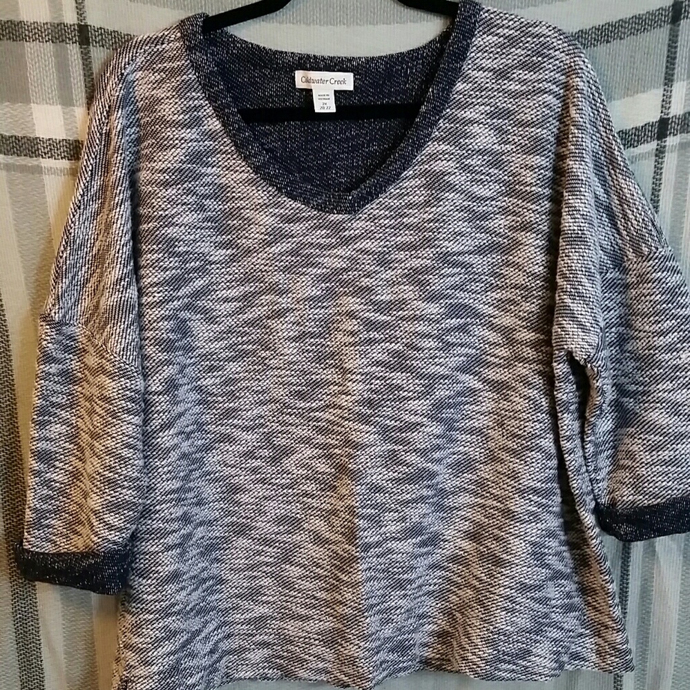Coldwater creek blue and white sweater